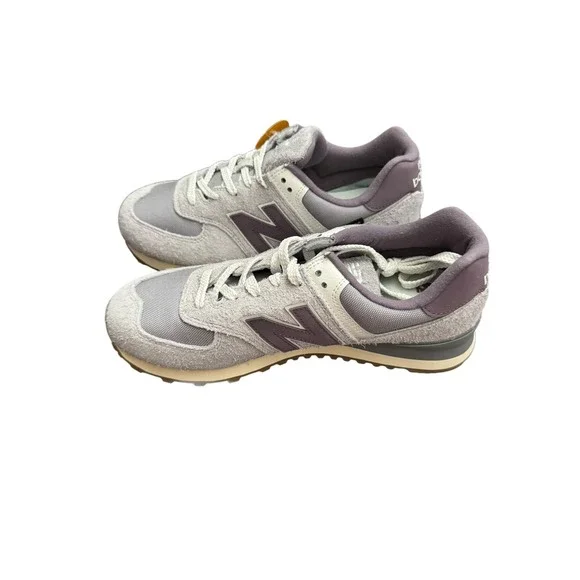 New Balance 574 Cordura Ghost Gray Purple Suede Sneakers Retro Women's Size 11.5 - Picture 2 of 8
